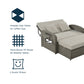 PE Wicker Rattan Double Chaise Lounge, 2-Person Reclining Daybed with