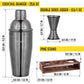 Bartender Kit with Pine Stand Bar Set with Cocktail Shaker Bartending