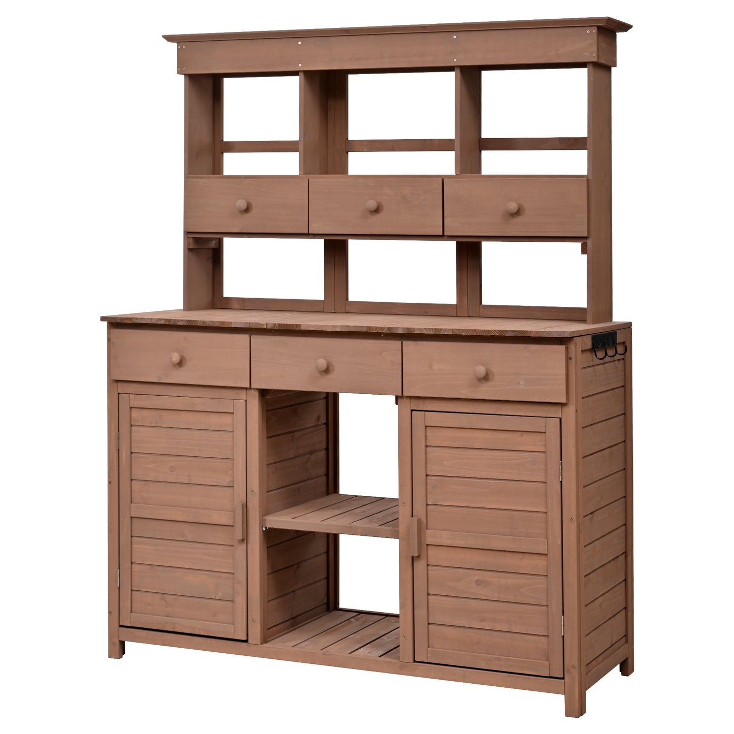 65.7'' H Tall Garden Potting Bench Table with Hutch,Patio Storage