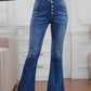 Frayed Hem Flared Denim Jeans