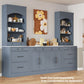 Modern Freestanding Kitchen Pantry,Buffet Food Storage, Coffee Bar