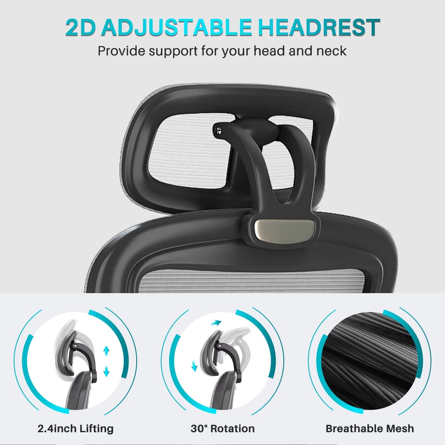 Ergonomic Black Swivel Office Chair High Back Comfortable Mesh Seat