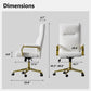 Executive Office Chair For Women And Adults White Leather High Back