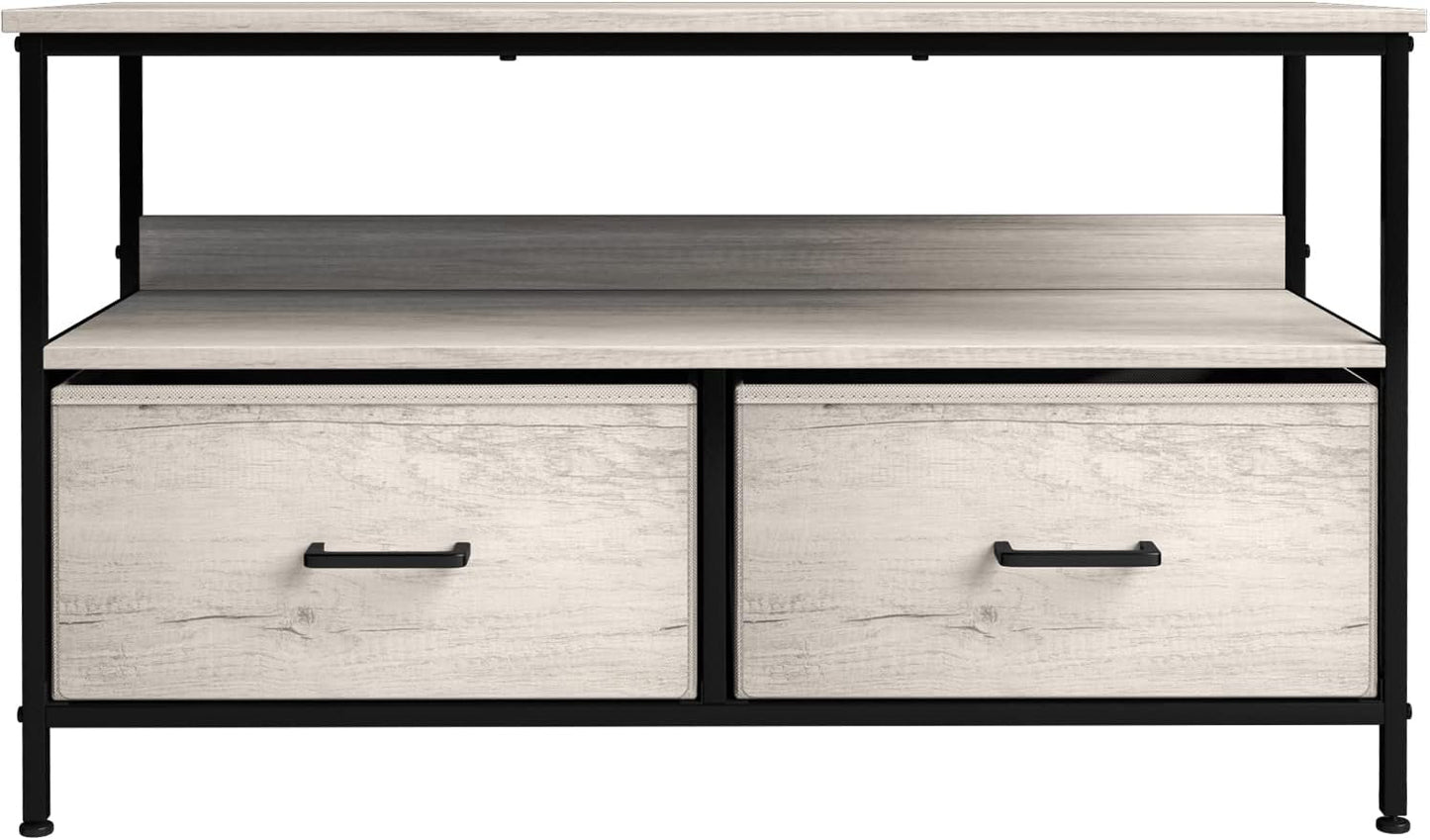 TV Stand Dresser with 2 Drawers - Television Riser Chest with Storage