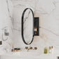 20x34 Inch Oval Recessed Metal Frame Bathroom Wall Cabinet With Mirror