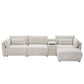 124'' Modular Sectional Sofa with Storage Console and Movable