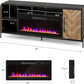 68" TV Stand with 36" Electric Fireplace Heater, Entertainment Center