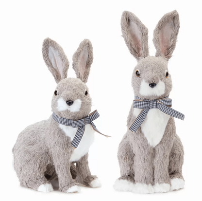 Elegant Rabbit Décor Set - 14"H & 16"H Polyester/Foam