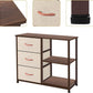 Rustic Brown Fabric Dresser, 4 Drawer Organizer Unit with 2 Shelves,