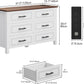 6-Drawer Dresser with Built-In Power Outlet, Wood Dresser TV Stand