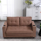 VIDEO Provided 3-in-1 Upholstered Futon Sofa Convertible Floor Sofa