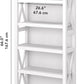 Bush Furniture Tall 5 Shelf Bookcase for Living Room or Home Office,