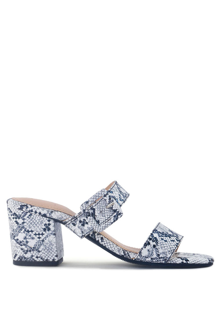 Doodle Animal Print Block Heel Sandals