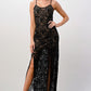Elegant Black Lace Maxi Dress with Side Slit
