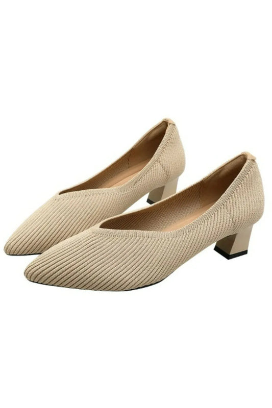 Point Toe Block Heels Slip-Ons – Chic & Comfort | Walbiz