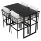 Iron Outdoor Dining Set with Acacia Wood Armrest Suitable For Patio,