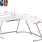 Vista L-Shape Desk with Monitor Stand, White
