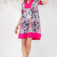Celeste Full Size Floral Surplice Short Sleeve Dress with Pockets Plus