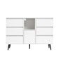 Storage Cabinet With White High Gloss LED Light
