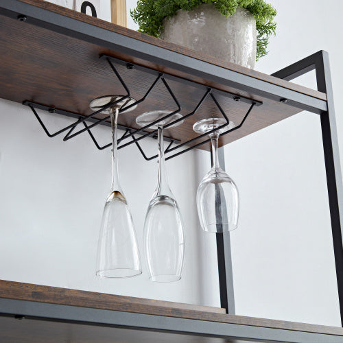 Coffee Bar Cabinet With Power Outlet, 3 Floor Wine Cooler Bar Counter