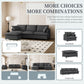 Chenille Sectional Sofa with Ottoman,L Shaped Cloud Couch Set with