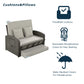 PE Wicker Rattan Double Chaise Lounge, 2-Person Reclining Daybed with