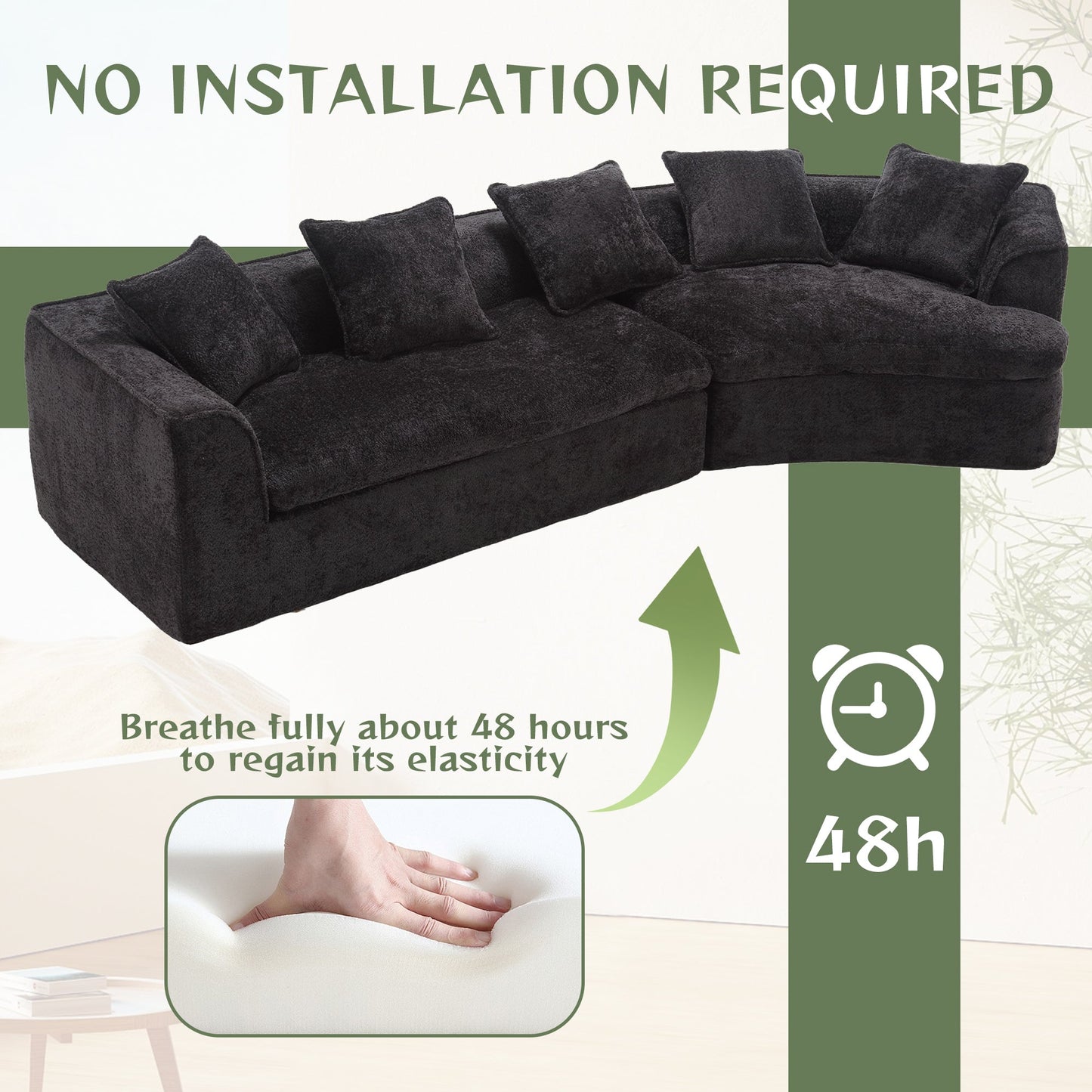 Boucle Sofa 3 Seater for Living Room Oversized Comfy Sofa unique