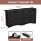 Dresser with 6 Drawer, Wood Wide Chest Storage Organizer and TV Stand