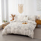 Elegant Leaf Print 3Piece Duvet Cover Set