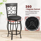 26" Swivel Bar Stools Set of 2, Counter Height Bar Stools with Back,