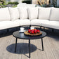 Patio Half- Moon Curved Outdoor Furniture Sofa Set with Coffee Table,
