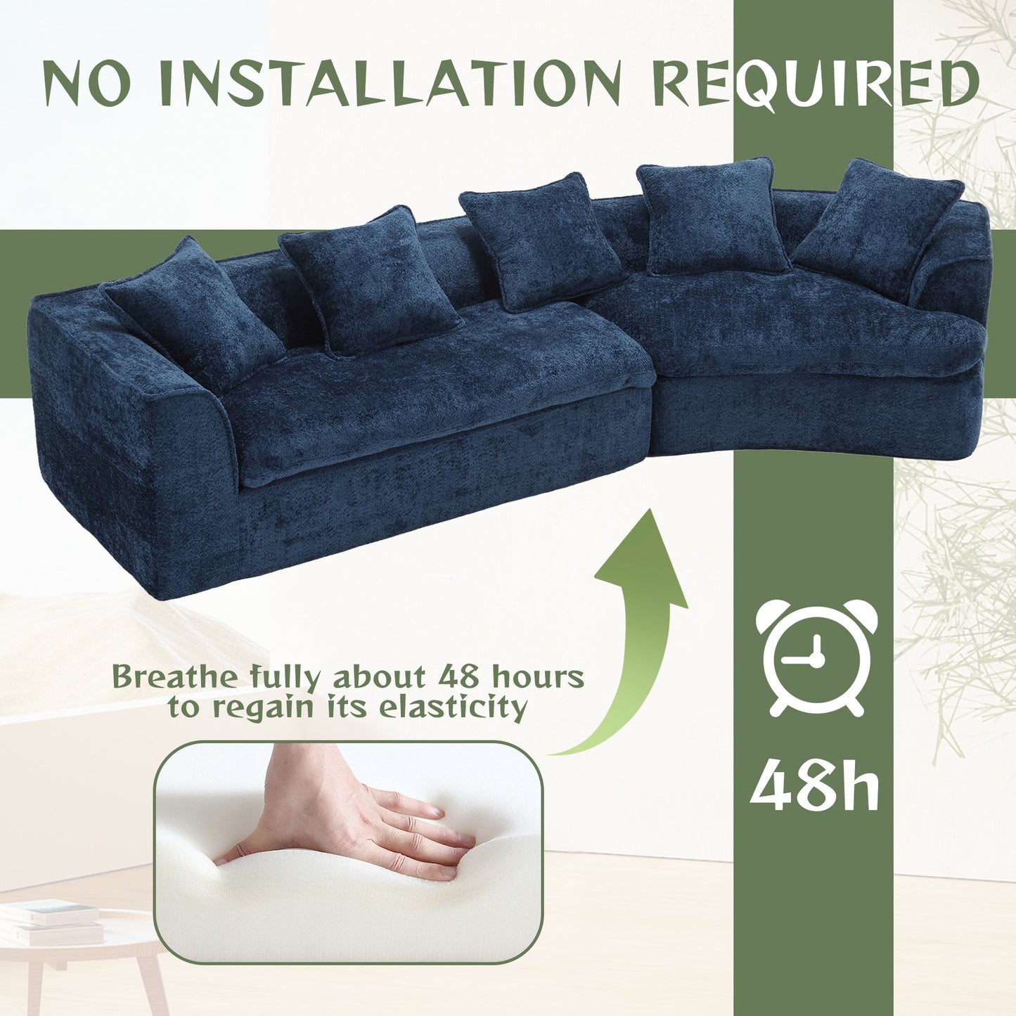 Boucle Sofa 3 Seater for Living Room Oversized Comfy Sofa unique