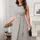 Striped Round Neck Sleeveless Midi Tank Dress - Bold & Trendy – Walbiz