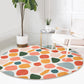 Abstract Round Rug, Decorative Living Room Carpet, Non Slip Circle