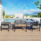 Multi-person Outdoor Iron Sofa Set with A table, Rattan Decoration,