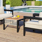 Multi-person Outdoor Iron Sofa Set with A table, Rattan Decoration,