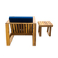 Acacia Wood Outdoor Lounge Set - Chair & Ottoman, Perfect for Patios,