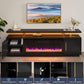 79" TV Stand for Tvs up to 85", LED Light Entertainment Center with
