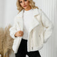 Pocketed Sherpa Zip Up Long Sleeve Jacket