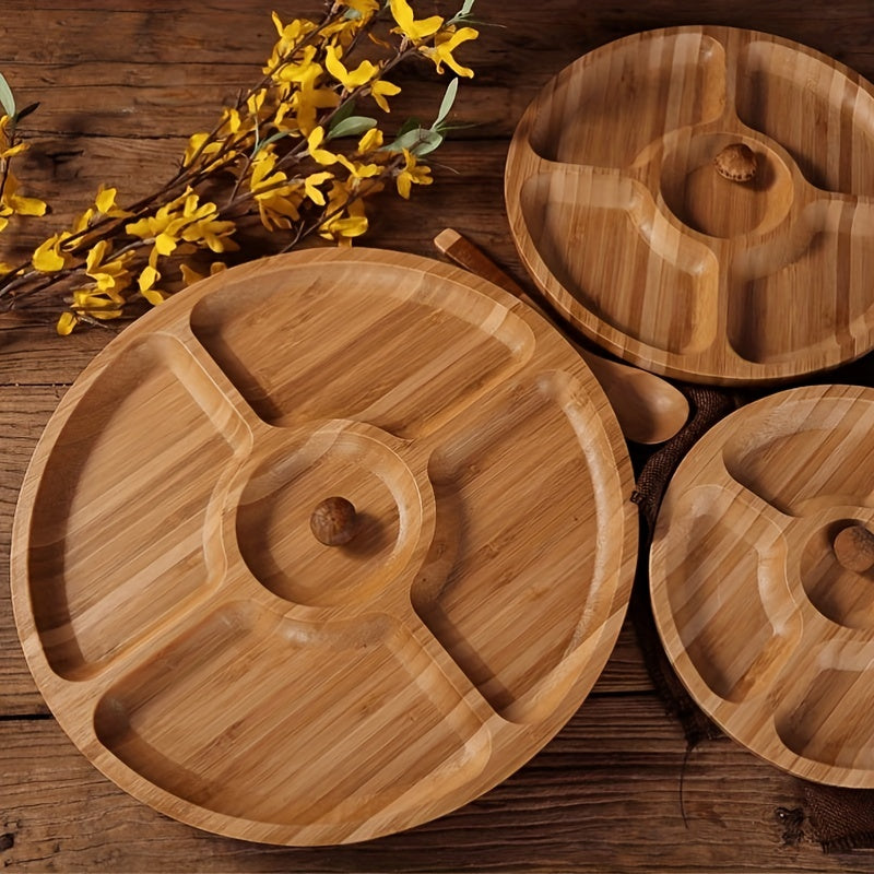 Multifunctional Wooden Cheese  Snack Tray with Dividers