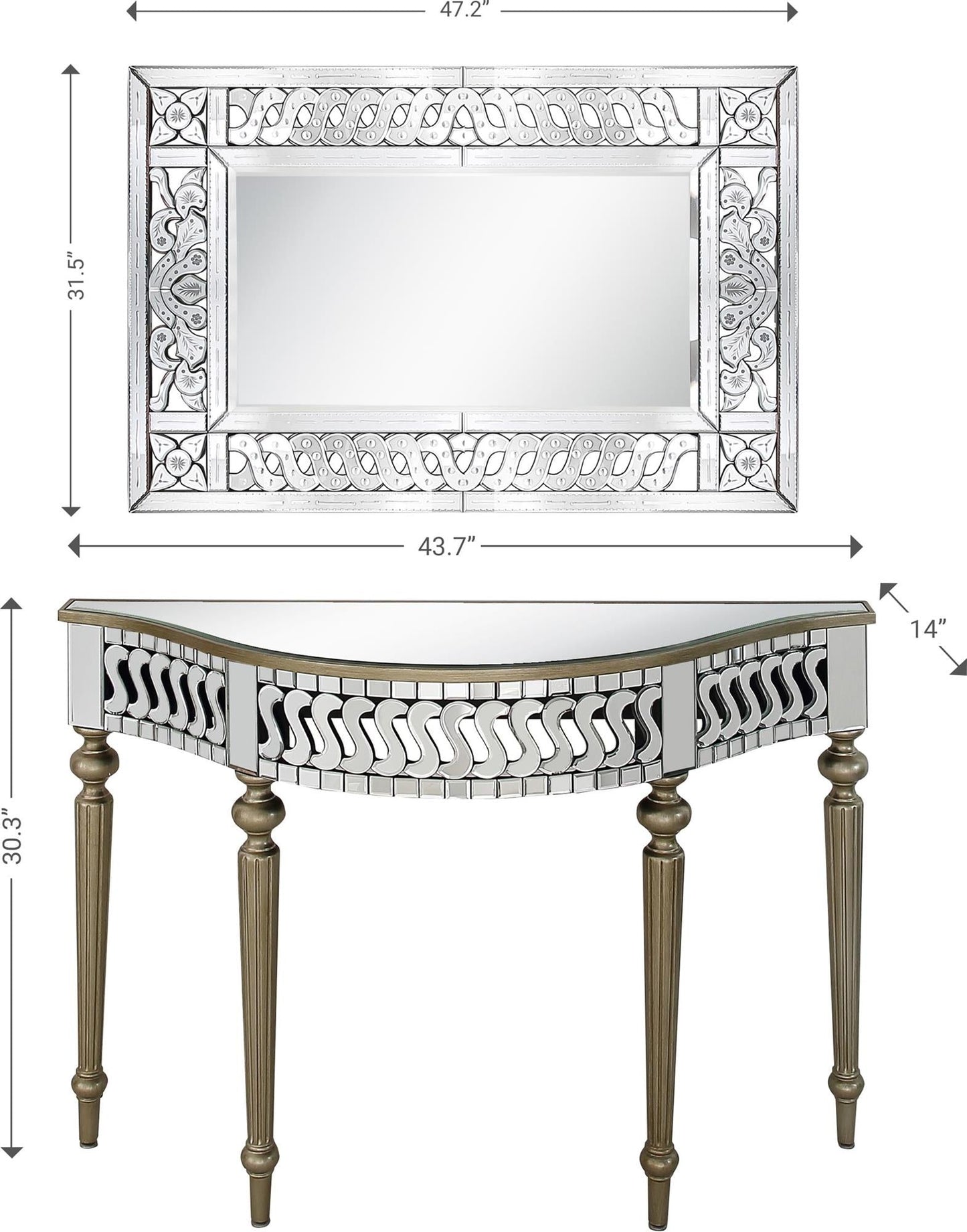 Atelier Wall Mirror and Console Table