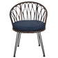 Outdoor Leisure Set, 2 Rattan Single Chairs with A Glass Round Table,