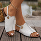 Fashion Solid Peep-toe Sandals With Back-srtap Summer Casual Outdoor
