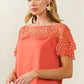 BiBi Crochet Lace Yoke Detailed Wrinkled Dress
