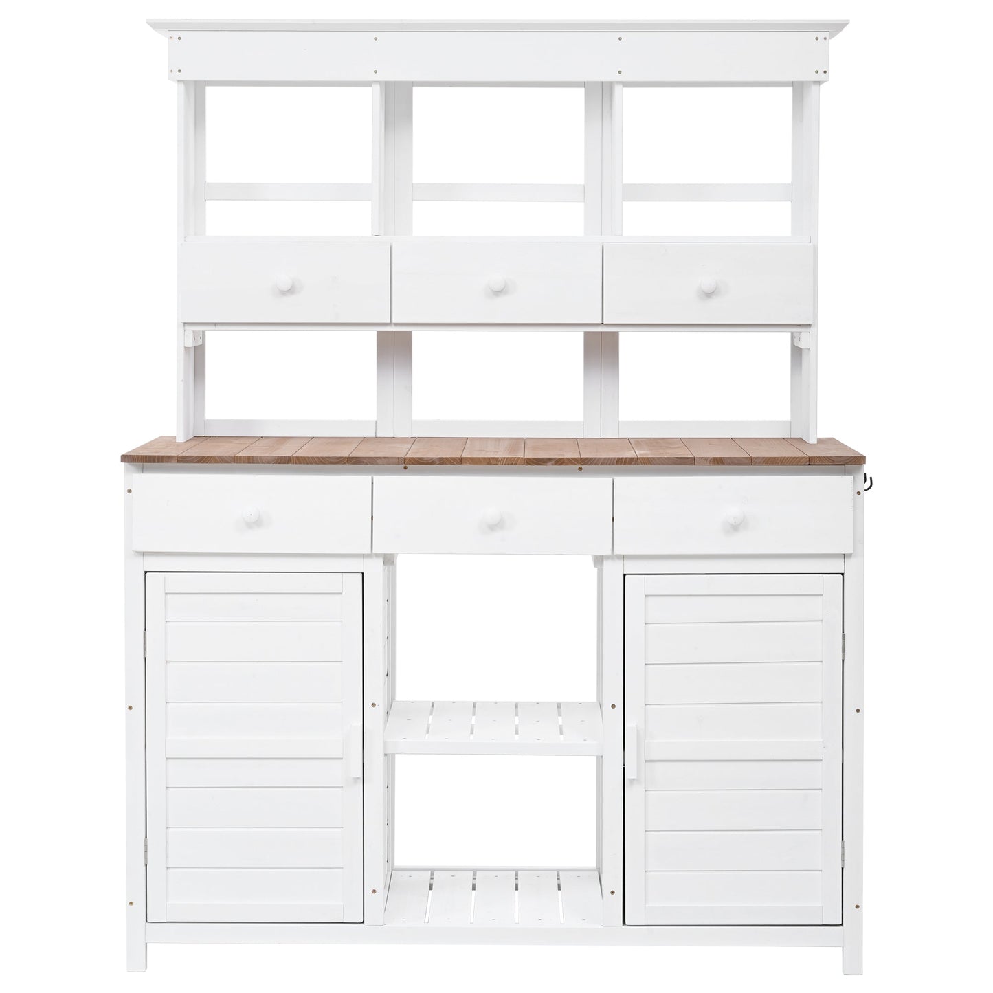 65.7'' H Tall Garden Potting Bench Table with Hutch,Patio Storage