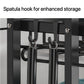 Black Metal Double Tier Dish Rack with Drain Tray and Drip Pan -