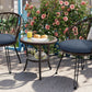 Outdoor Leisure Set, 2 Rattan Single Chairs with A Glass Round Table,