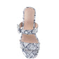 Doodle Animal Print Block Heel Sandals