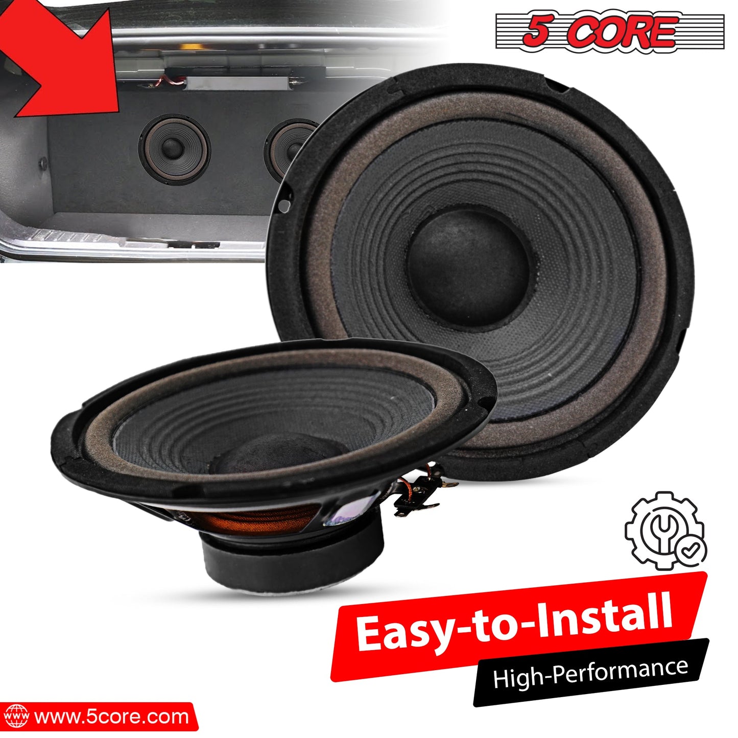 5Core 6 Inch Subwoofer speaker 300 Watt Car Subwoofer 4 Ohm