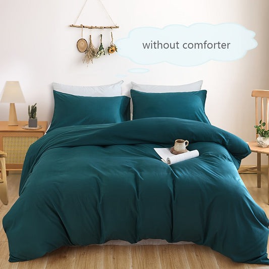 3Piece Solid Color Soft Duvet Cover Set